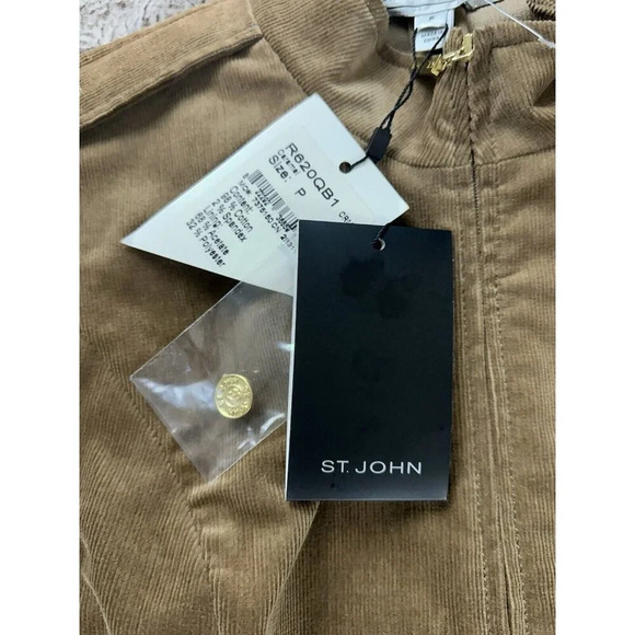 St John Knits Sport Corduroy Fabric Jacket Caramel Size P NWT MSRP $900 - Picture 12 of 16